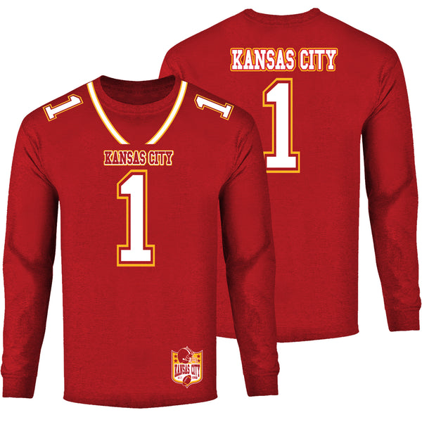 Men's Football Team Jersey Long Sleeve Shirts - Kansas City