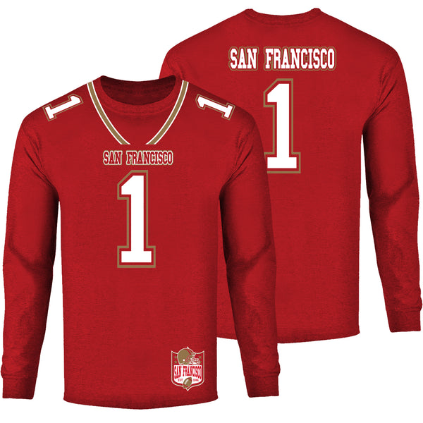 Men's Football Team Jersey Long Sleeve Shirts - San Francisco