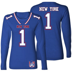 Women's Football Team Jersey Long Sleeve Shirts - New York