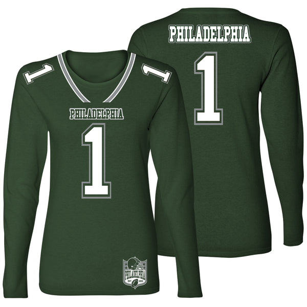 Women's Football Team Jersey Long Sleeve Shirts - Philadelphia