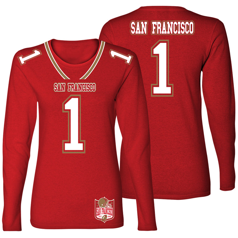 Women's Football Team Jersey Long Sleeve Shirts - San Francisco