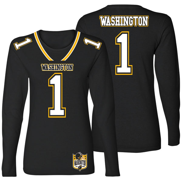 Women's Football Team Jersey Long Sleeve Shirts - Washington