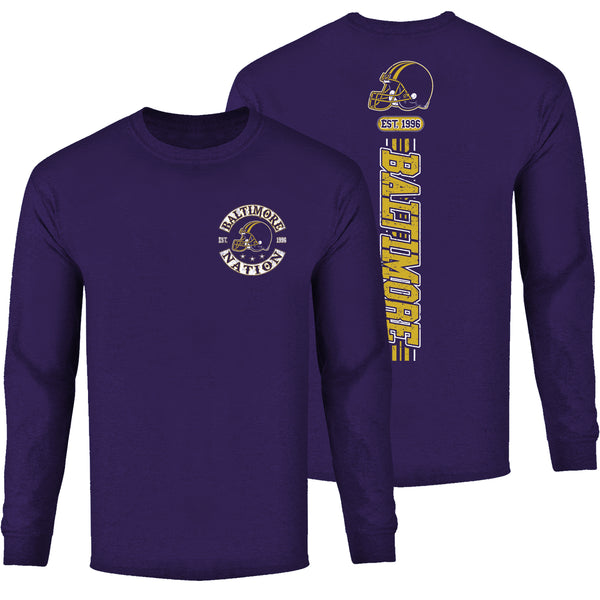 Men's Football Team Stripes Long Sleeve - Baltimore