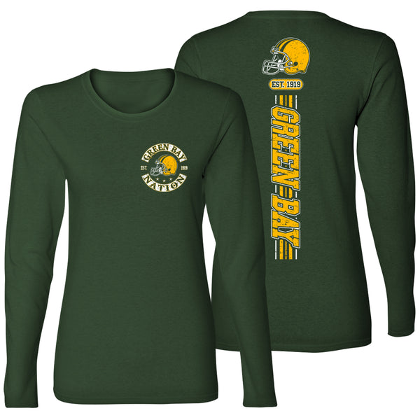 Women's Football Team Stripes Long Sleeve - Green Bay