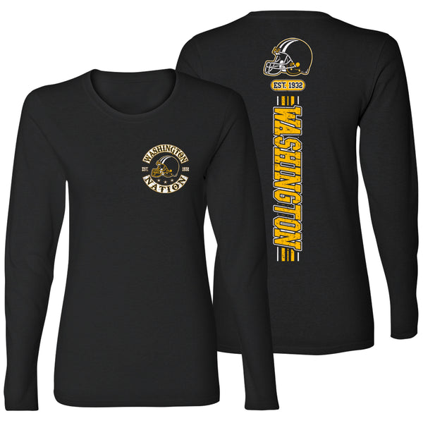 Women's Football Team Stripes Long Sleeve - Washington