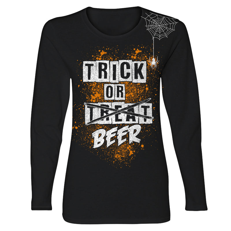 Women's Halloween Long Sleeve - Trick or Treat (Beer)