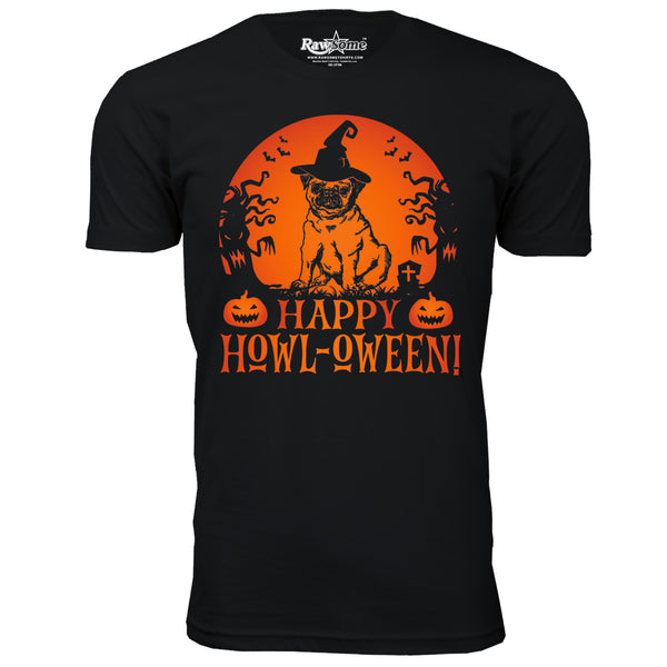 Men Creepy Scary Halloween T-Shirt - Happy HoWL-oWEEN