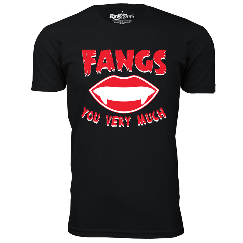 Men Creepy Scary Halloween T-Shirt - Fangs You Very Much