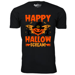 Men Creepy Scary Halloween T-Shirt - Happy Hallow Scream