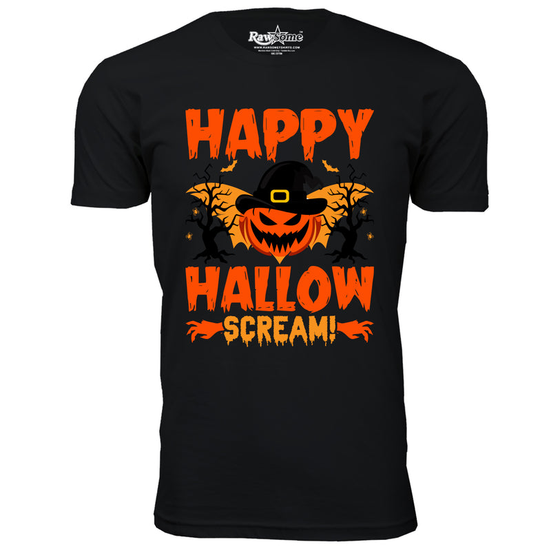 Men Creepy Scary Halloween T-Shirt - Happy Hallow Scream