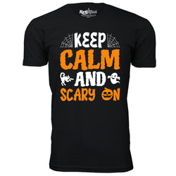 Men Creepy Scary Halloween T-Shirt - Keep Calm and Scary On