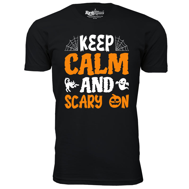 Men Creepy Scary Halloween T-Shirt - Keep Calm and Scary On