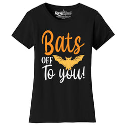 Women Creepy Scary Halloween T-Shirt - Bats Off to You