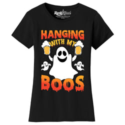 Women Creepy Scary Halloween T-Shirt - Hanging with My Boos