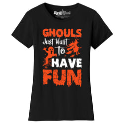 Women Creepy Scary Halloween T-Shirt - Ghouls Just Want to Have Fun