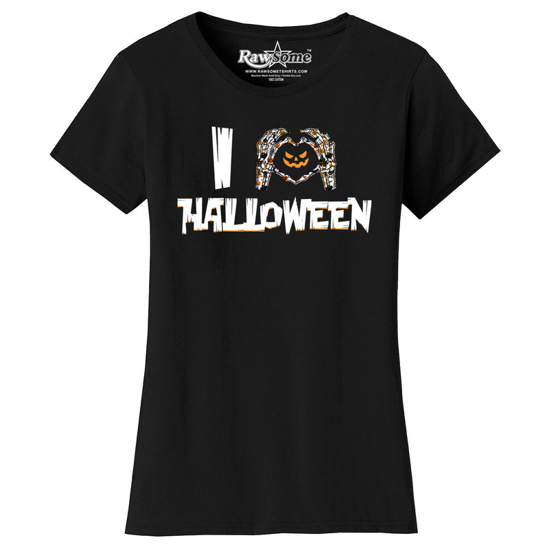 Women Creepy Scary Halloween T-Shirt - I Love Halloween