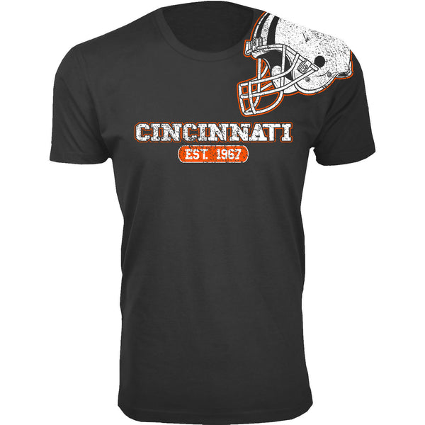 Men's Awesome Football Shoulder Helmet T-shirts - Cincinnati