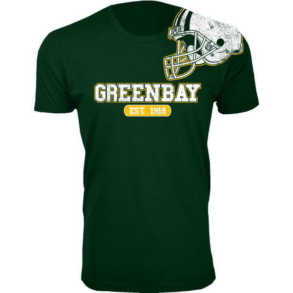 Men's Awesome Football Shoulder Helmet T-shirts - Greenbay