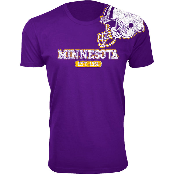 Men's Awesome Football Shoulder Helmet T-shirts - Minnesota