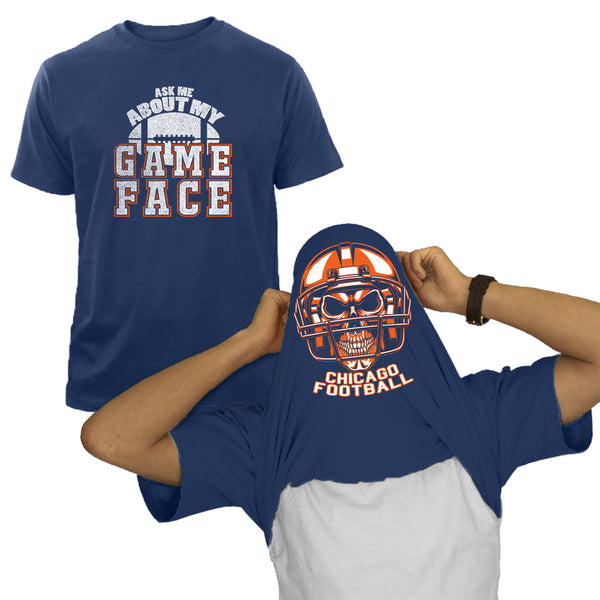 Men's Football Face Print Flip T-Shirts - Chicago