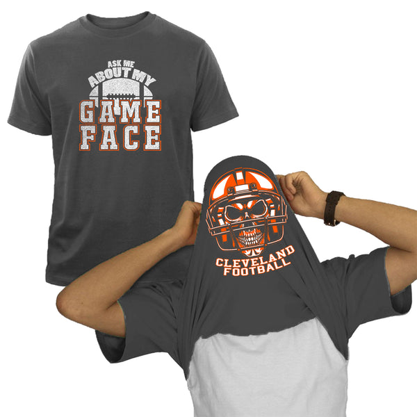 Men's Football Face Print Flip T-Shirts - Cleveland