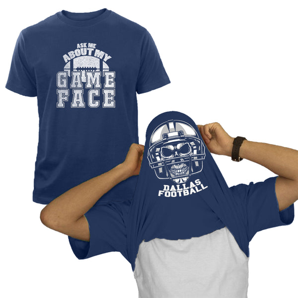 Men's Football Face Print Flip T-Shirts - Dallas