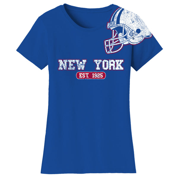 Women's Awesome Football Helmet Fitted T-Shirts - New York