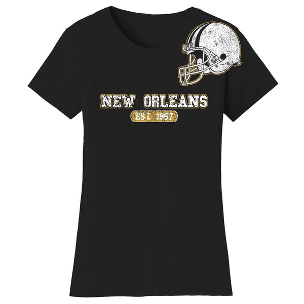 Women's Awesome Football Helmet Fitted T-Shirts - New Orleans