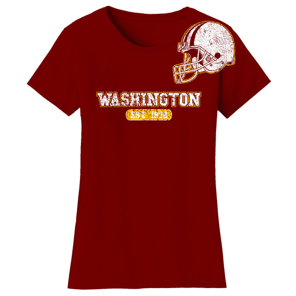 Women's Awesome Football Helmet Fitted T-Shirts - Washington